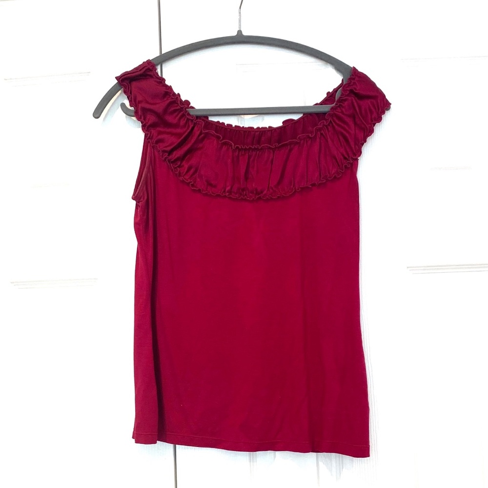 Ann Taylor Hot Pink Off Shoulder Top petite M